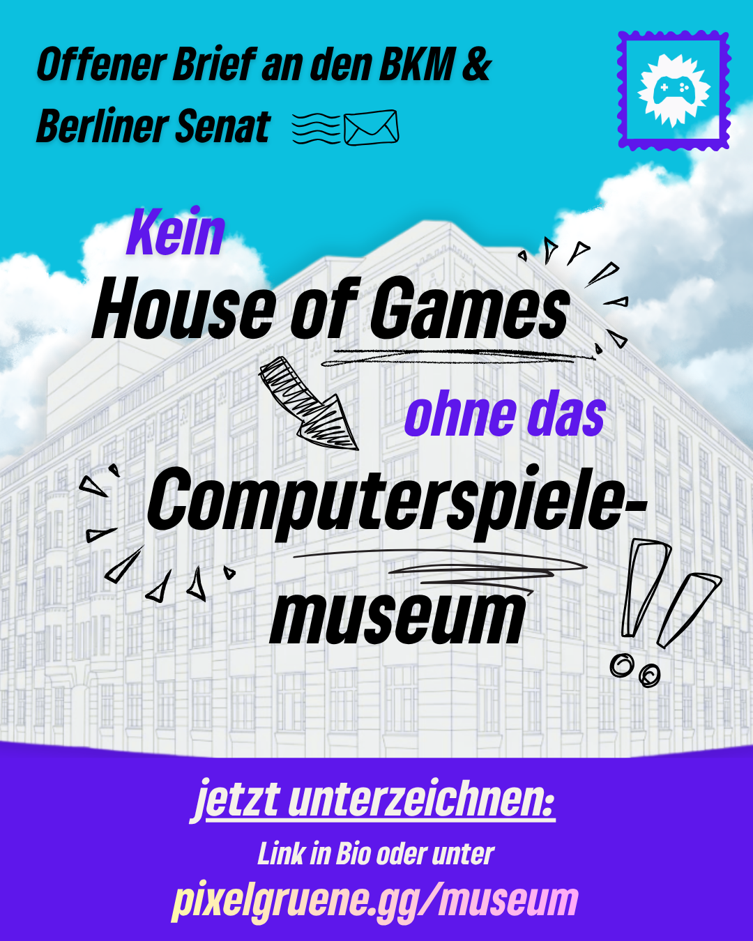 Offener Brief für eine öffentliche Finanzierung vom Computerspielemuseum